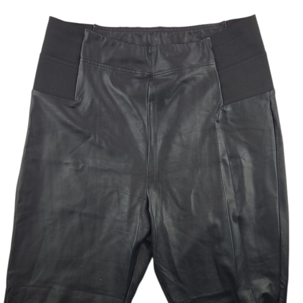 A New Day | Black Faux Leather High Waisted Leggings | Size Large - Picture 4 of 6